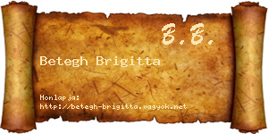 Betegh Brigitta névjegykártya